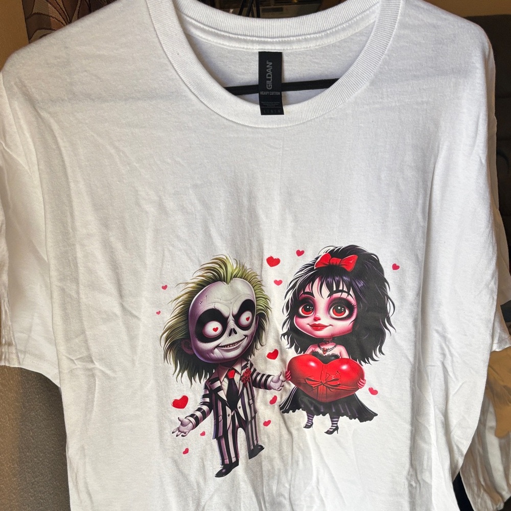 Gildan White Kids Graphic T-Shirt with Cartoon Characters